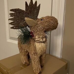 Pier 1 Rustic Brown Holiday Reindeer Figurine